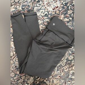 Lululemon Athletica Charcoal & Light Pink Striped Leggings